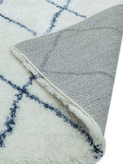 Asiatic Rugs Cream/Blue Alto Moroccan Shaggy Runner Rug - Image 4 of 4
