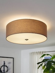 Eglo Copper Taupe Pasteri 3 Light Fabric Ceiling Light - Image 1 of 4
