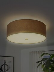 Eglo Copper Taupe Pasteri 3 Light Fabric Ceiling Light - Image 2 of 4