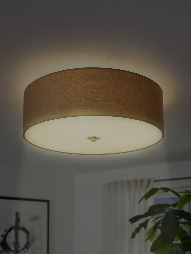 Eglo Copper Taupe Pasteri 3 Light Fabric Ceiling Light - Image 2 of 4