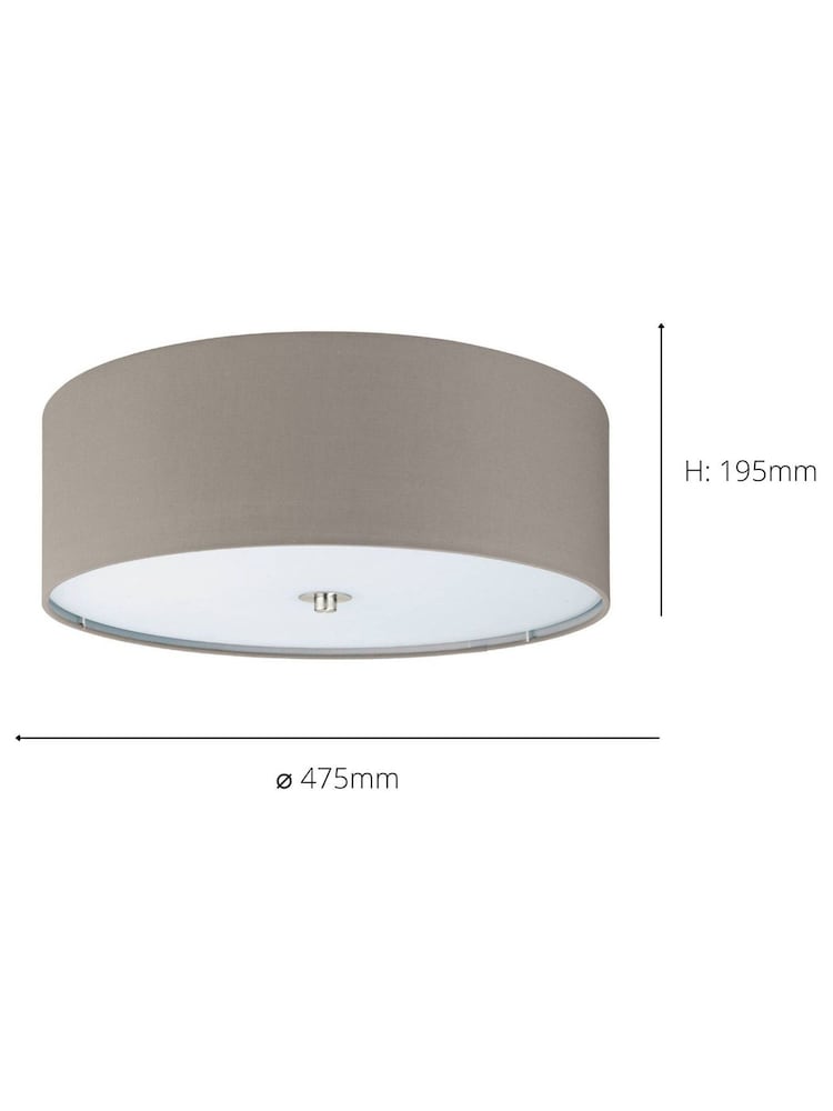 Eglo Copper Taupe Pasteri 3 Light Fabric Ceiling Light - Image 4 of 4