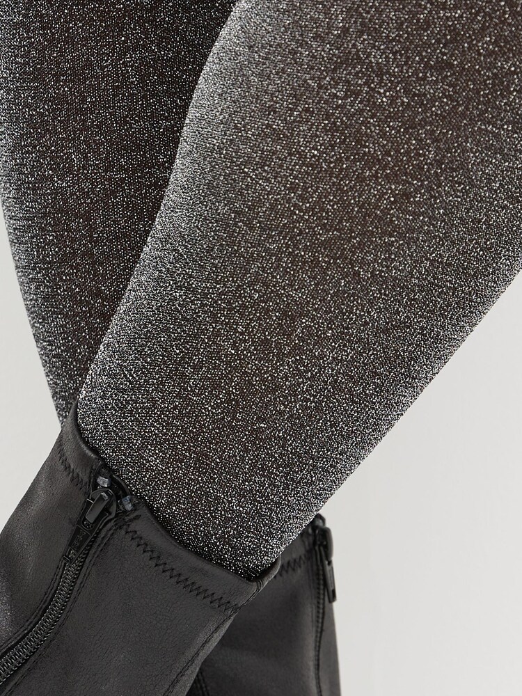 Silver Opaque Sparkle Tights 1 Pack - Image 2 of 2