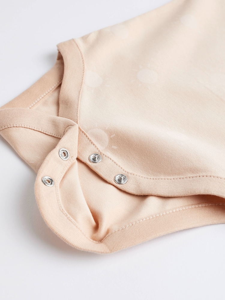 Neutral Short Sleeve Baby Bodysuits 5 Pack - Image 6 of 6