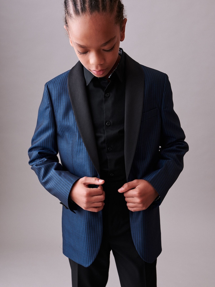 Blue Jacquard Jacket (3-16yrs) - Image 1 of 1