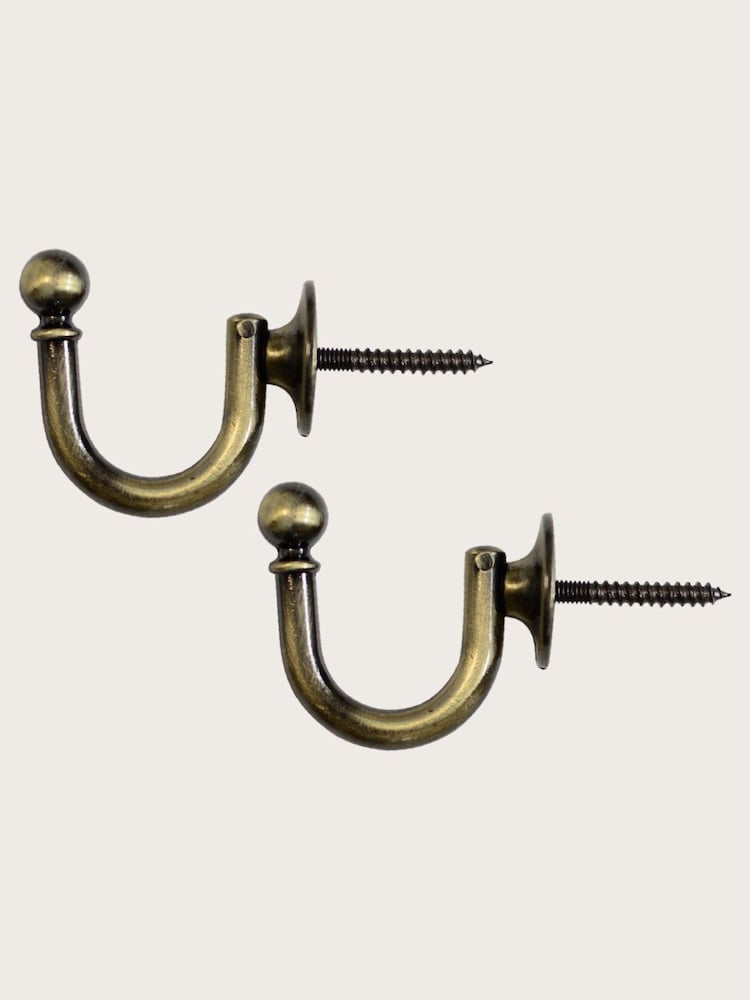Laura Ashley Antique Brass Ball End Hooks - Image 2 of 3