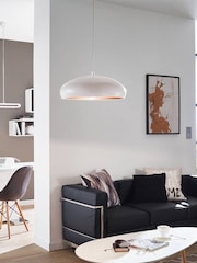 Eglo White/Copper Mogano 1 Vintage Single Ceiling Light Pendant - Image 2 of 5