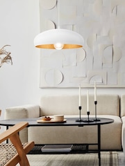 Eglo White/Copper Mogano 1 Vintage Single Ceiling Light Pendant - Image 3 of 5