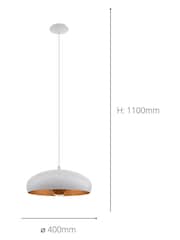 Eglo White/Copper Mogano 1 Vintage Single Ceiling Light Pendant - Image 5 of 5