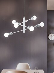 Eglo White Gradoli 6-Light Sputnik Ceiling Light Pendant - Image 1 of 3