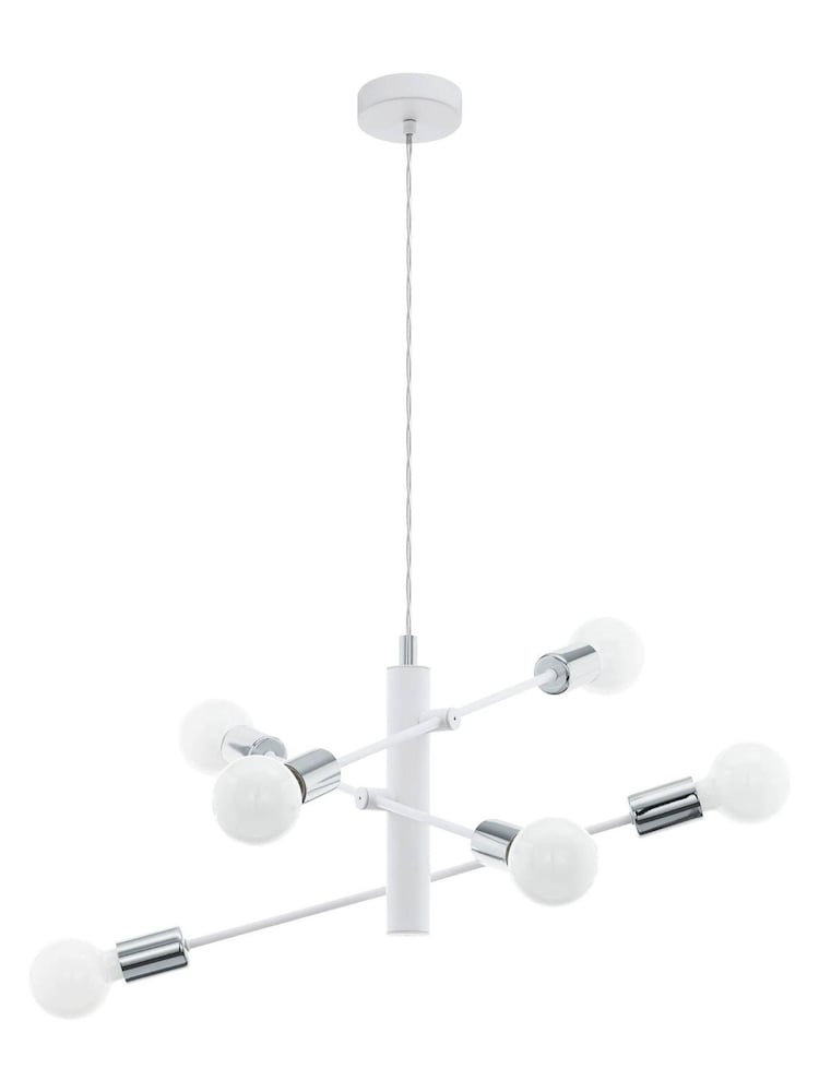 Eglo White Gradoli 6-Light Sputnik Ceiling Light Pendant - Image 2 of 3