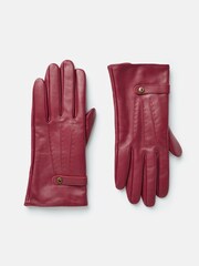 Joules Berry Red Leather Gloves - Image 1 of 3