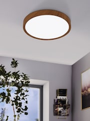 Eglo White Dark Wood Musurita LED Ceiling Light - Image 1 of 6