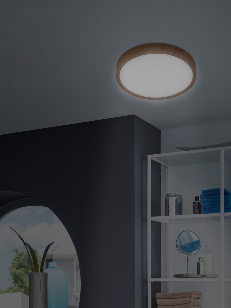 Eglo White Dark Wood Musurita LED Ceiling Light - Image 2 of 6