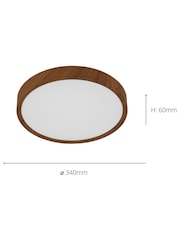Eglo White Dark Wood Musurita LED Ceiling Light - Image 4 of 6