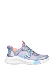 Skechers Grey Girls Dreamy Lites Colourful Prism Trainers - Image 1 of 3