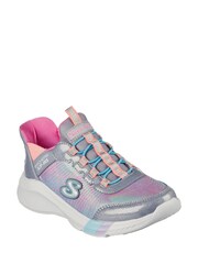 Skechers Grey Girls Dreamy Lites Colourful Prism Trainers - Image 2 of 3