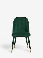 Set of 2 Soft Velvet Emerald Green Harper Upholstered Leg Dining Chairs - Image 2 of 8