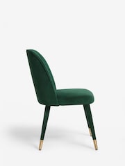 Set of 2 Soft Velvet Emerald Green Harper Upholstered Leg Dining Chairs - Image 4 of 8
