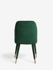 Set of 2 Soft Velvet Emerald Green Harper Upholstered Leg Dining Chairs - Image 5 of 8