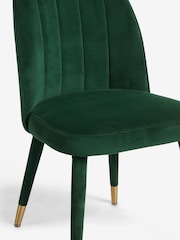 Set of 2 Soft Velvet Emerald Green Harper Upholstered Leg Dining Chairs - Image 6 of 8