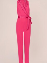 Adrianna Papell Smoking-Jumpsuit aus Kreppstrick, Rosa - Bild 6 von 7