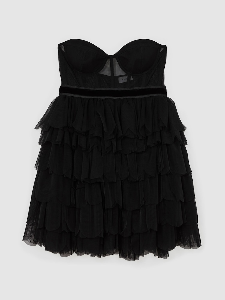 Reiss Black Tillie Reiss | Royal Ballet Tulle Mini Dress - Image 2 of 7 Reiss Black Tillie Reiss | Royal Ballet Tulle Mini Dress - Image 2 of 7