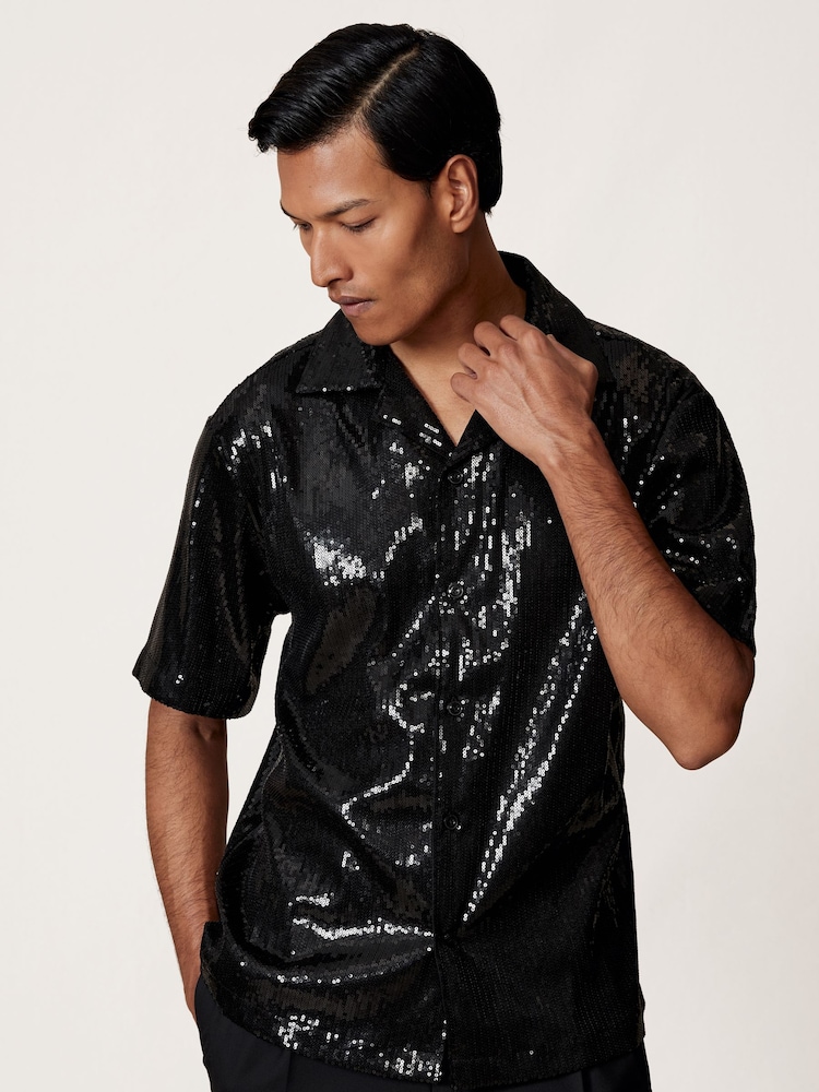 Reiss Black King Shirt - Image 1 of 8
