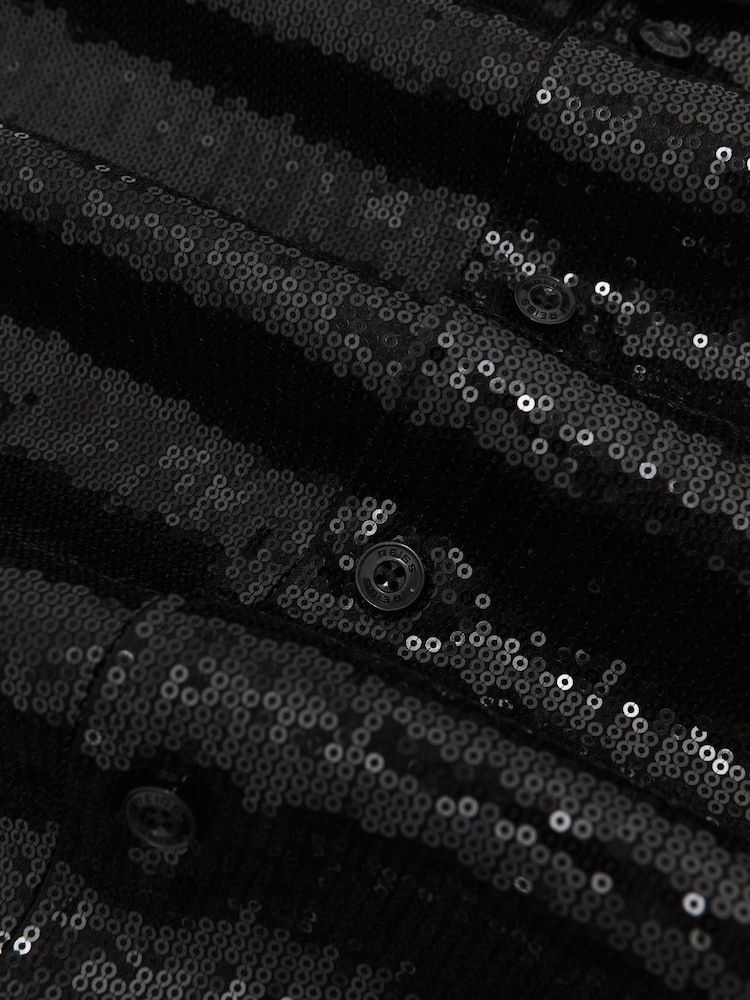 Reiss Black King Shirt - Image 8 of 8