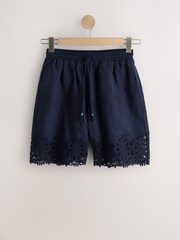 Navy Crochet Trim Shorts - Image 4 of 6