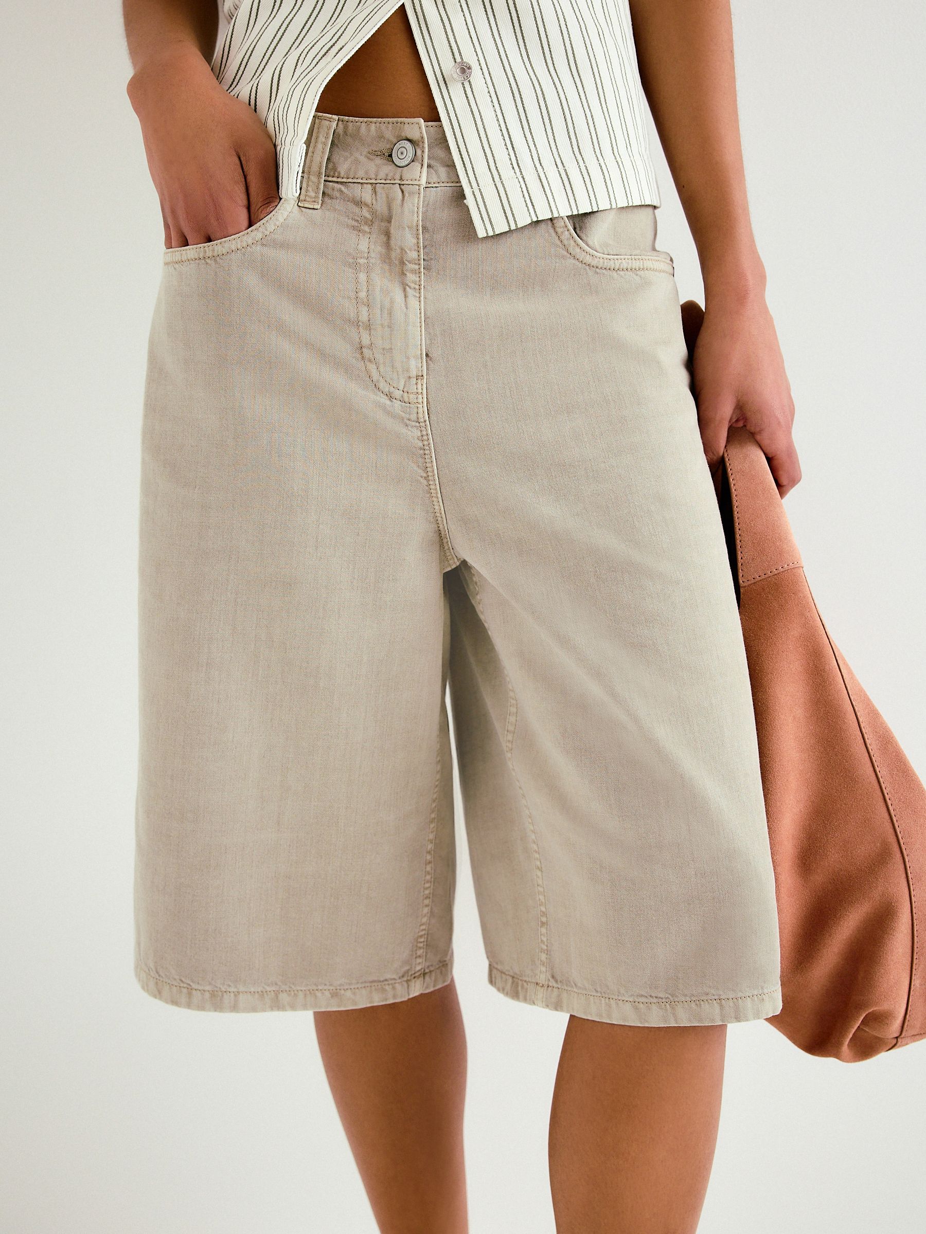 Buy Beige Stone Bermuda Cotton Chino Shorts from Next USA