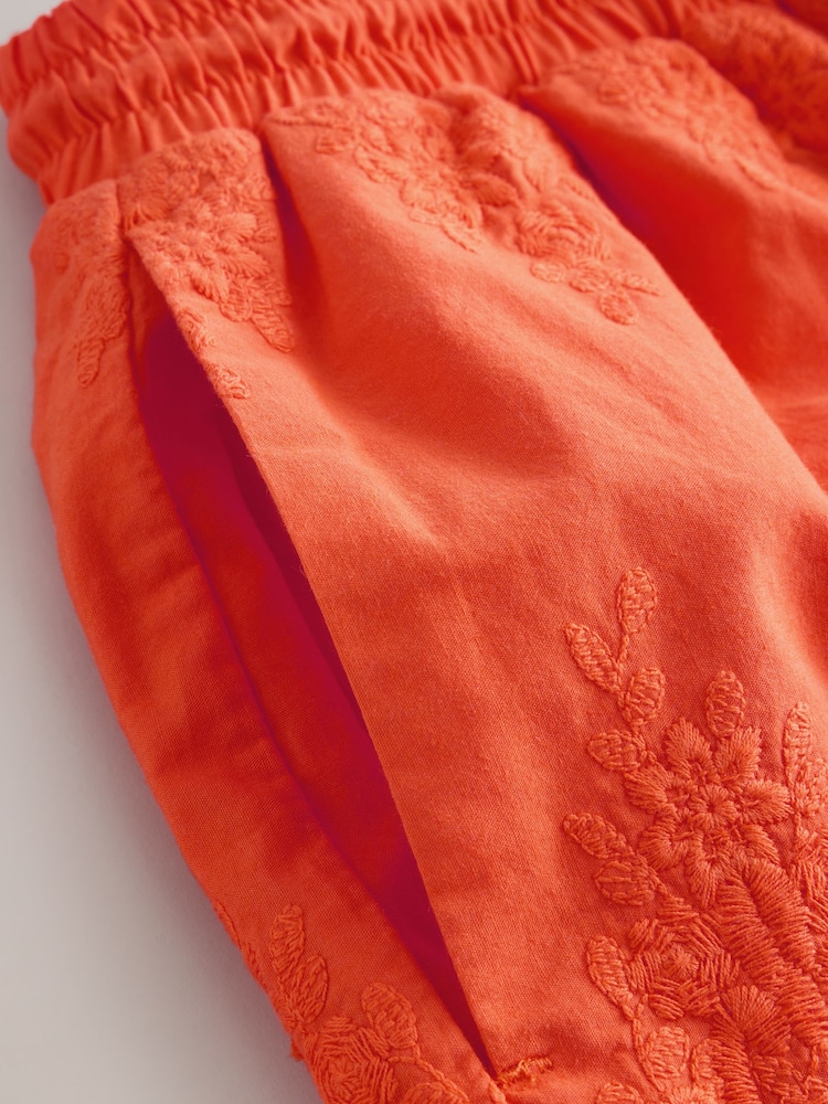 Orange Crochet Trim Shorts - Image 10 of 10