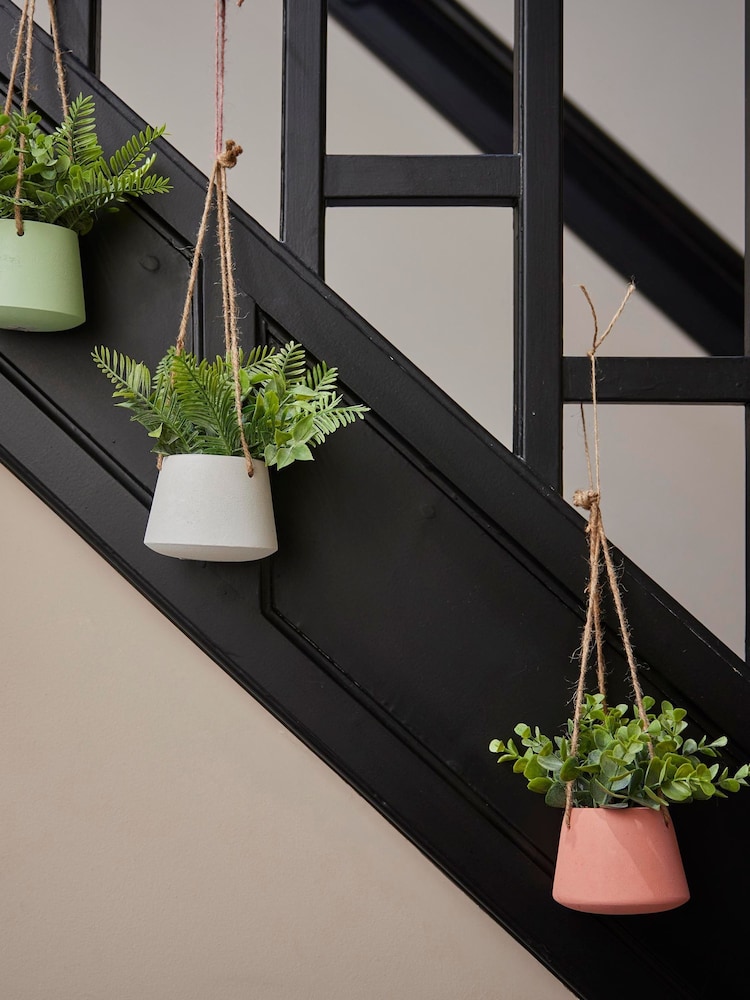 Decoris Set of 3 Hanging Artificial Plants - Image 1 of 2 Decoris Set of 3 Hanging Artificial Plants - Image 1 of 2