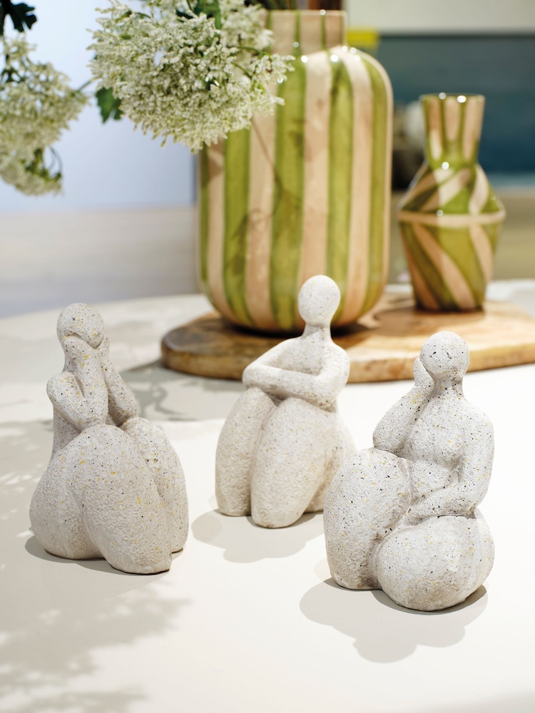 Decoris Set of 3 Lady Sculpture Decorations - Image 1 of 2