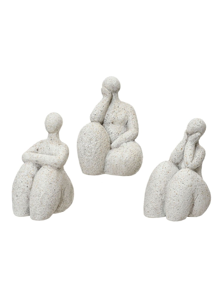 Decoris Set of 3 Lady Sculpture Decorations - Image 2 of 2