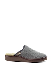 Lazy Dogz Grey Jacob Warm Lined Slip On Slippers - Image 1 of 6