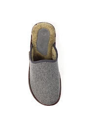 Lazy Dogz Grey Jacob Warm Lined Slip On Slippers - Image 5 of 6