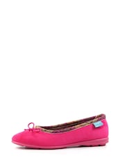 Lunar Pink Bow Tartan Trim Pump Slippers - Image 4 of 8