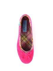 Lunar Pink Bow Tartan Trim Pump Slippers - Image 7 of 8