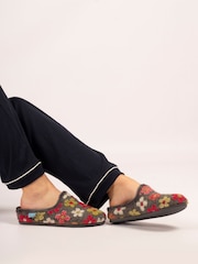 Lunar Grey Dolly Flower Mule Slippers - Image 1 of 9