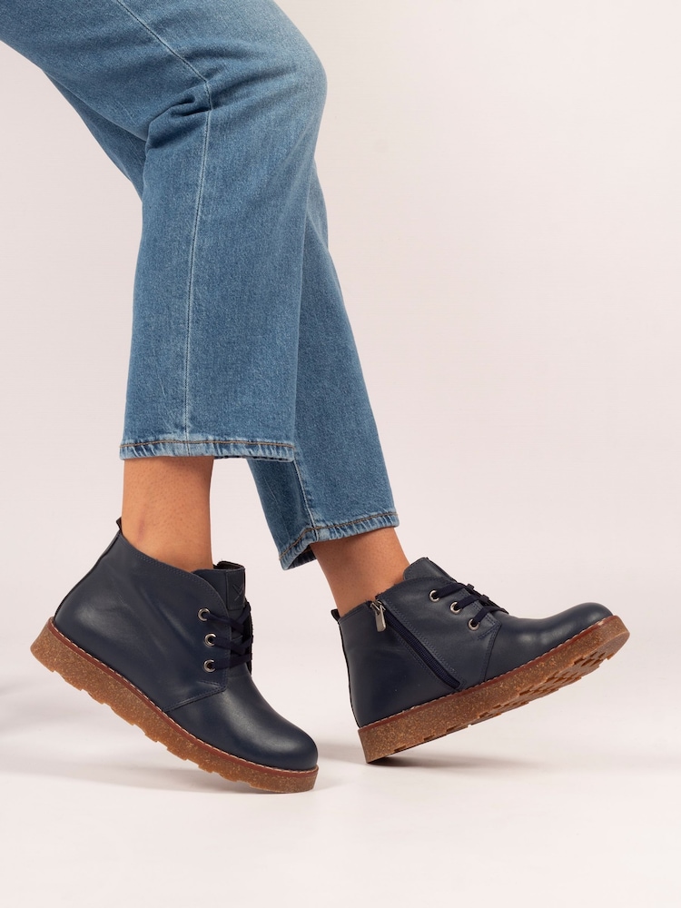 Lunar Blue Claire III  Leather Ankle Boots - Image 1 of 9