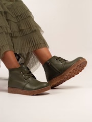 Lunar Green Claire III  Leather Ankle Boots - Image 1 of 8