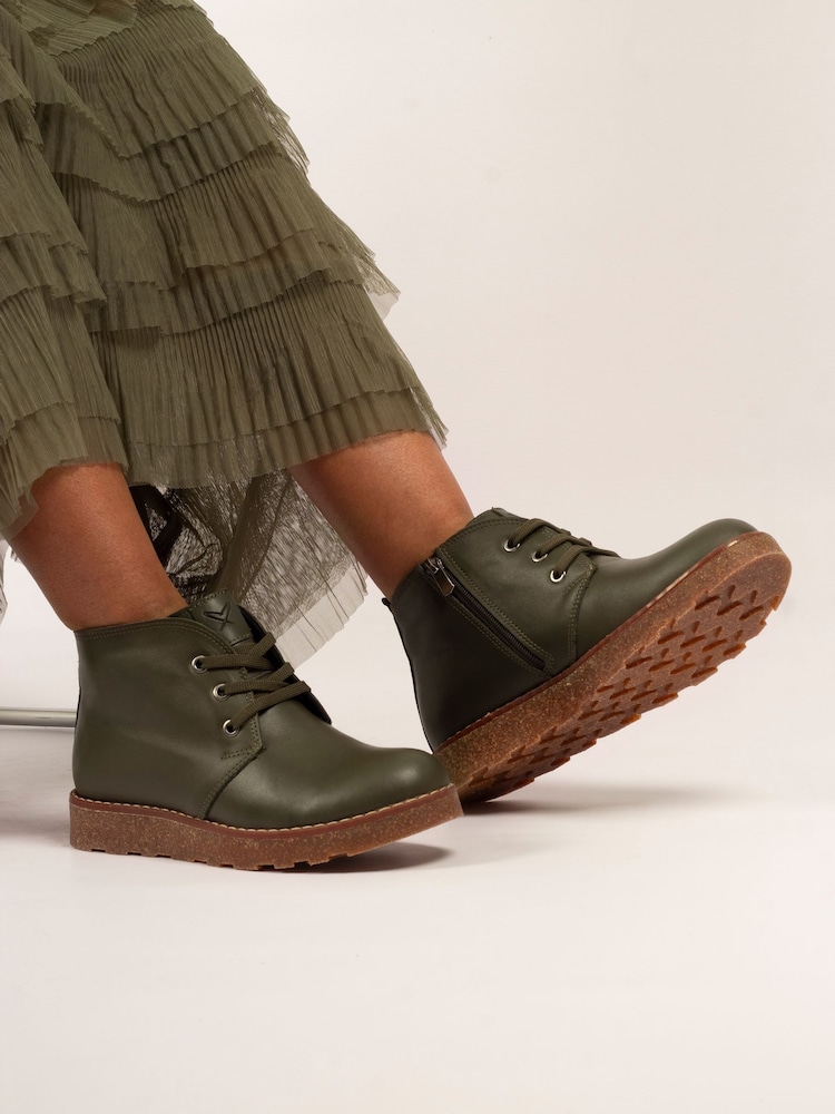 Lunar Green Claire III  Leather Ankle Boots - Image 1 of 8
