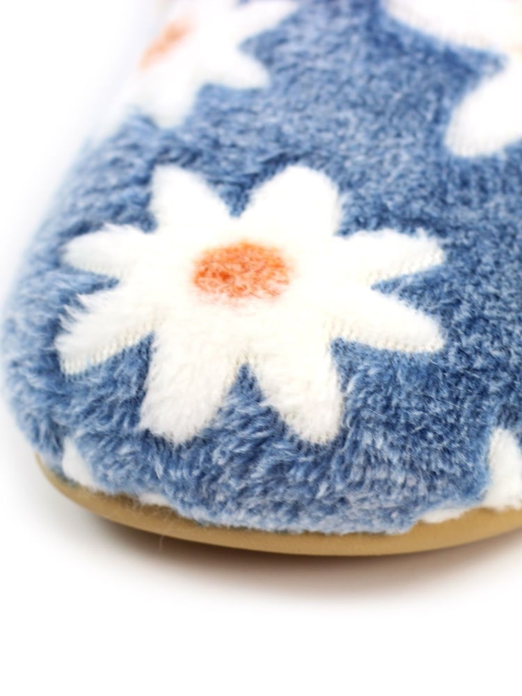 Lunar Blue Ellis Daisy Detail Full Slippers - Image 10 of 10