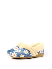 Lunar Blue Ellis Daisy Detail Full Slippers - Image 7 of 10