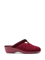 Lunar Red Amaretto Slip On Wedge Heeled Slippers - Image 3 of 10