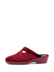 Lunar Red Amaretto Slip On Wedge Heeled Slippers - Image 4 of 10