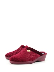 Lunar Red Amaretto Slip On Wedge Heeled Slippers - Image 7 of 10