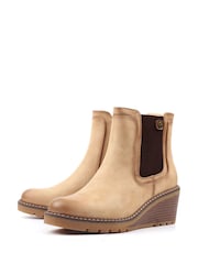 Lunar Cream Connie Wedge Heel Ankle Boots - Image 4 of 7