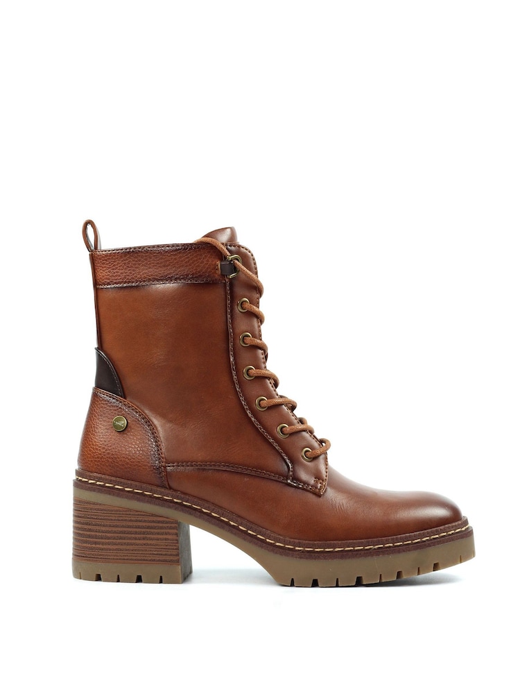 Lunar Cotton Chunky Ankle Brown Boots - Image 2 of 6