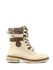 Lunar Cream Annabelle Knit Cuff Detail Waterproof Boots - Image 3 of 9